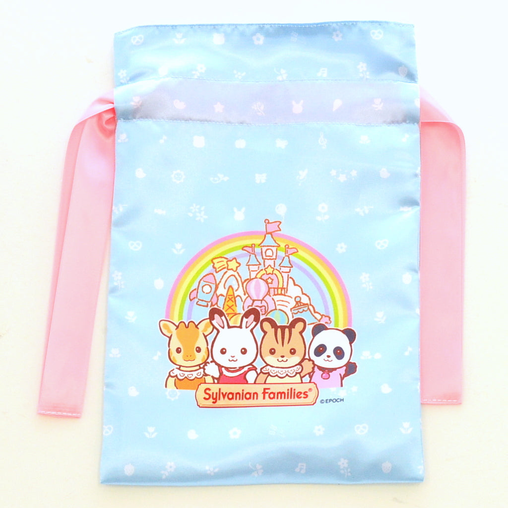 Ribbon Drawstring Pouch Blue Sylvanian Families Calico Critters