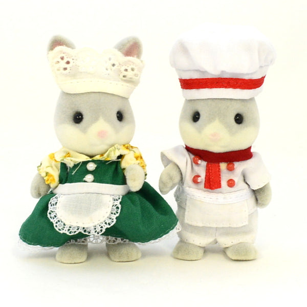 [Used] FOREST KITCHEN CHEF & WAITRESS Cottontail Rabbit Sylvanian Families