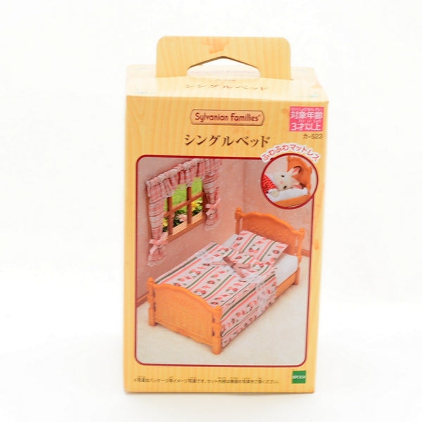 [Used] SINGLE BED WITH FLOWER SHEETS KA-523 Japan Sylvanian Families