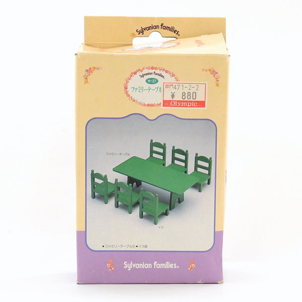 [Used] GREEN FAMILY TABLE & CHAIRS KA-27 Vintage Sylvanian Families