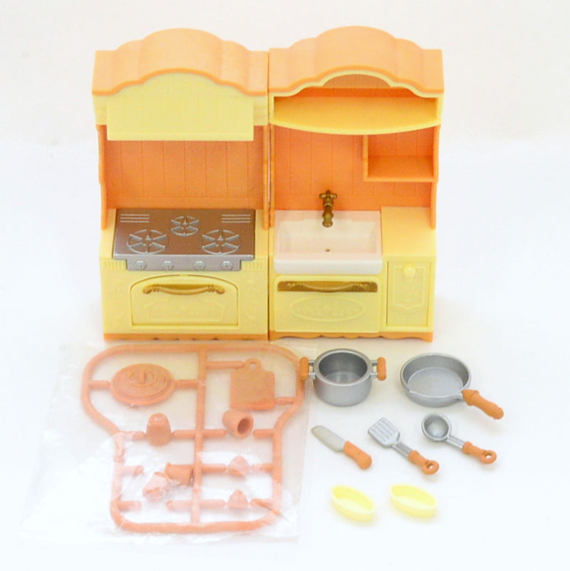 [Used] KITCHEN STOVE AND SINK SET Epoch Japan KA-420 Sylvanian Families