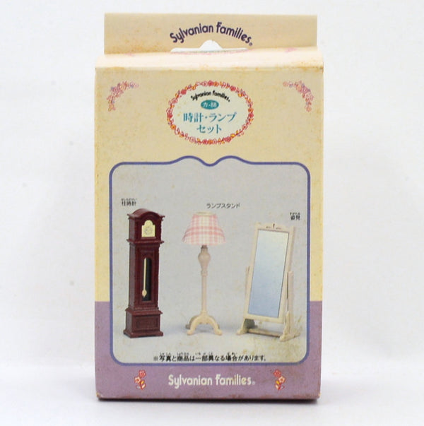 [Used] CLOCK LAMP MIRROR SET KA-88 Epoch Japan 1998 Retired Calico Sylvanian Families