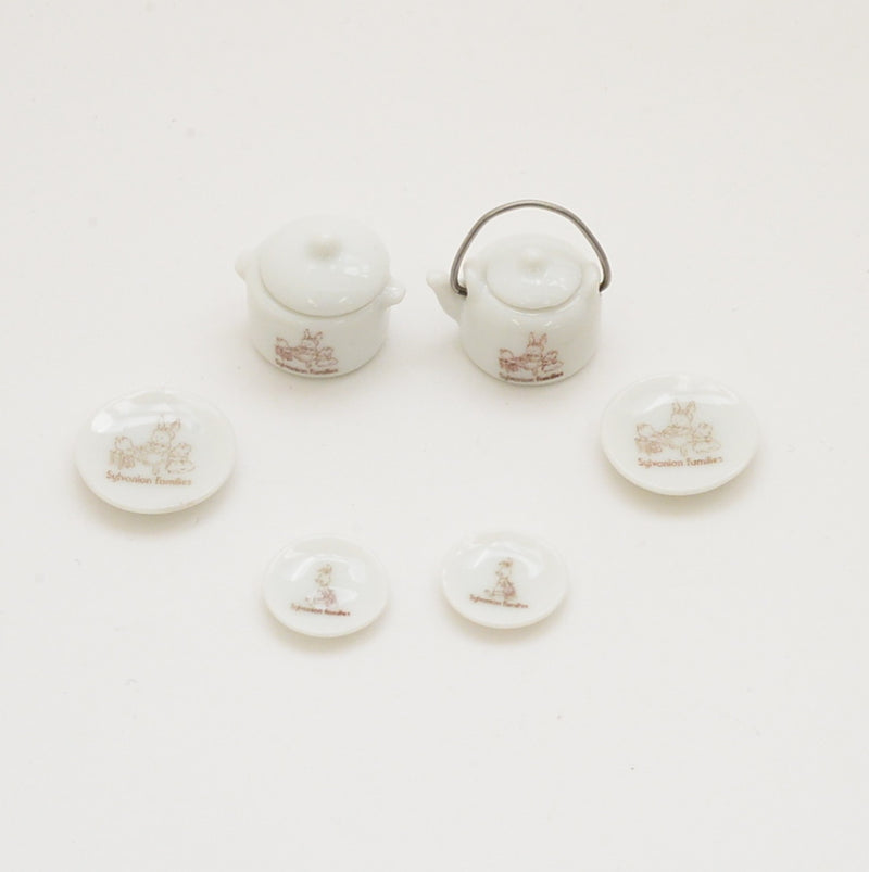 [Used] Retired CERAMIC KITCHENWARE SET KA-17 Japan Sylvanian Families