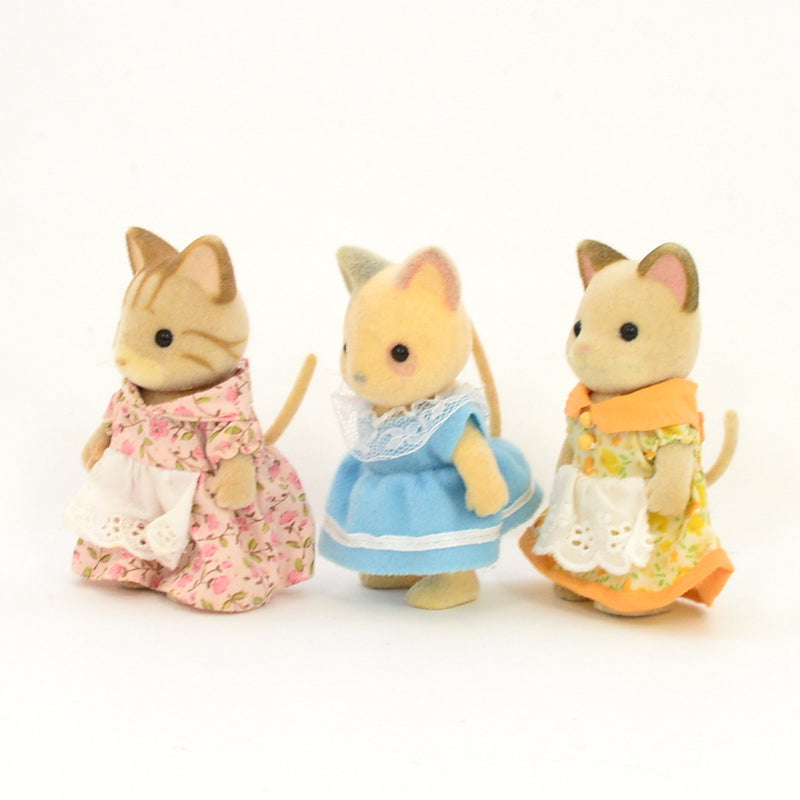 [Used] CREAM, STRIPED, WHISKERS SPOTTED CAT SET Sylvanian Families