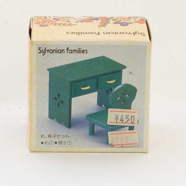 [Used] GREEN TABLE & CHAIR SET KA-20 Epoch Japan  Sylvanian Families