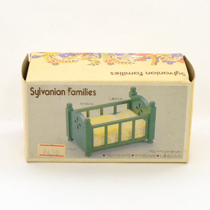 [Used] GREEN BABY BED KA-26 Vintage  Sylvanian Families