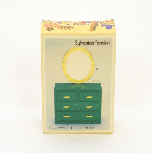 [Used] GREEN FURNITURE DRAWER MIRROR Japan Sylvanian Families