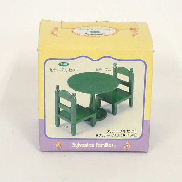 [Used] GREEN ROUND TABLE SET KA-02 Retired Epoch Japan Sylvanian Families