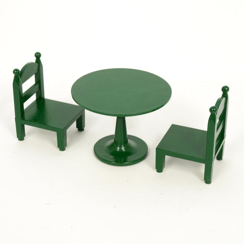 [Used] GREEN ROUND TABLE SET KA-02 Retired Epoch Japan Sylvanian Families