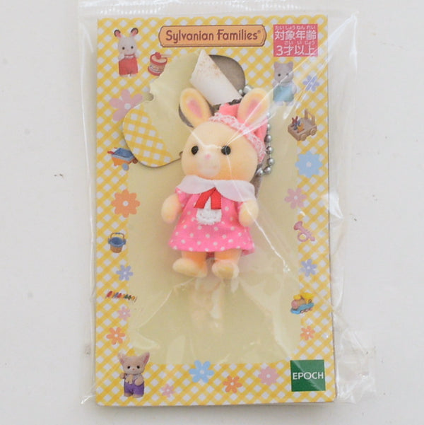 [Used] HANAZONO RABBIT KEY CHAIN PINK Fukuoka Regional Sylvanian Families