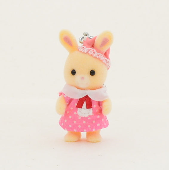 [Used] HANAZONO RABBIT KEY CHAIN PINK Fukuoka Regional Sylvanian Families