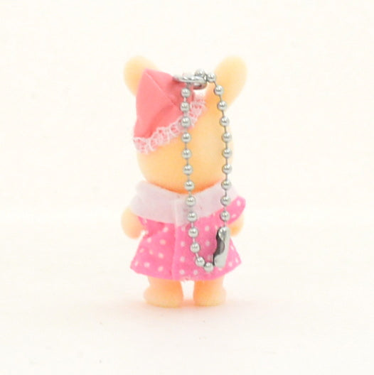 [Used] HANAZONO RABBIT KEY CHAIN PINK Fukuoka Regional Sylvanian Families