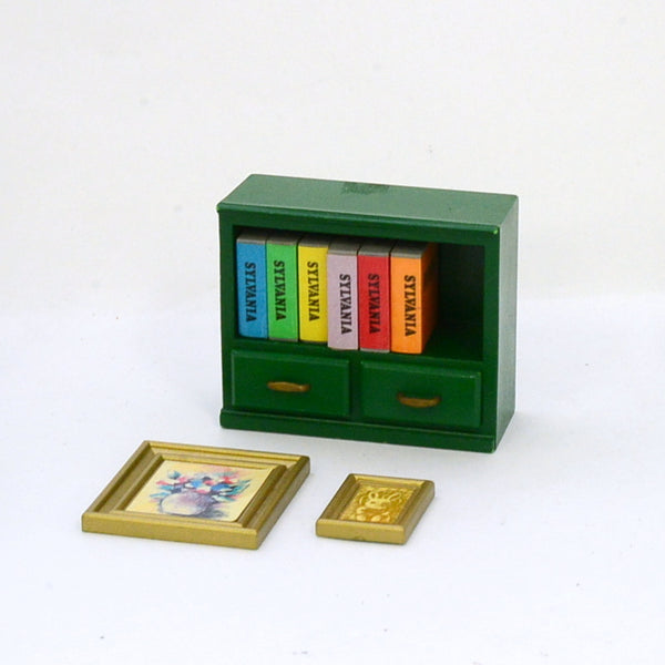 [Used] GREEN BOOKSHELF SET Japan Sylvanian Families