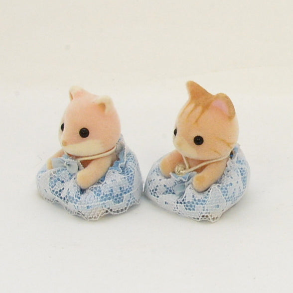 [Used] PINK FOX BABY and STRIPED CAT BABY Epoch Japan Sylvanian Families