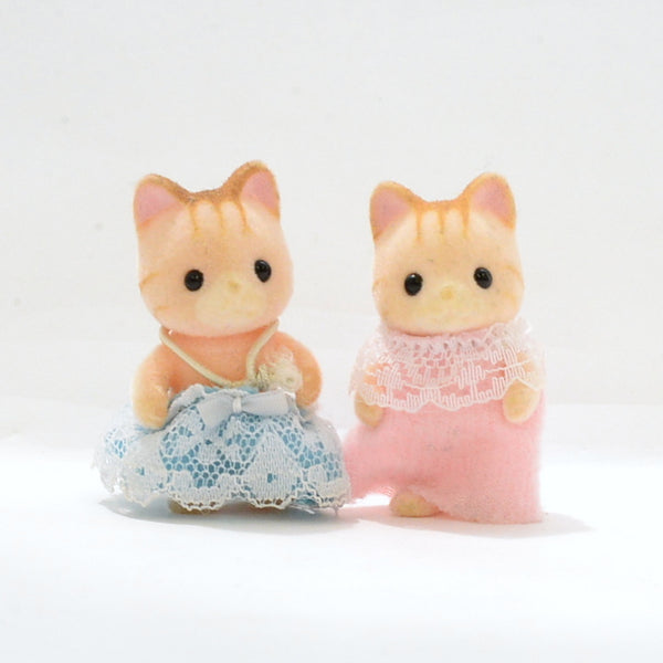 [Used] PINK STRIPED CAT TWINS Epoch Japan Sylvanian Families