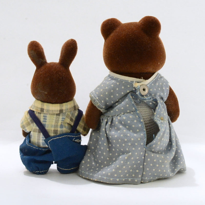 [Used] BROWN BEAR MOTHER BROWN RABBIT Epoch Japan Sylvanian Families