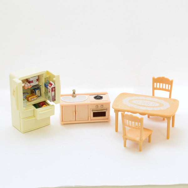 [Used] DINING 5-DOOR REFRIGERATOR SET Epoch Japan Sylvanian Families