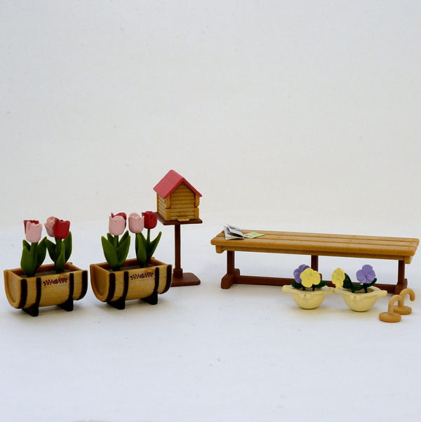 [Used] POST BENCH FLOWER SET Epoch Japan Sylvanian Families