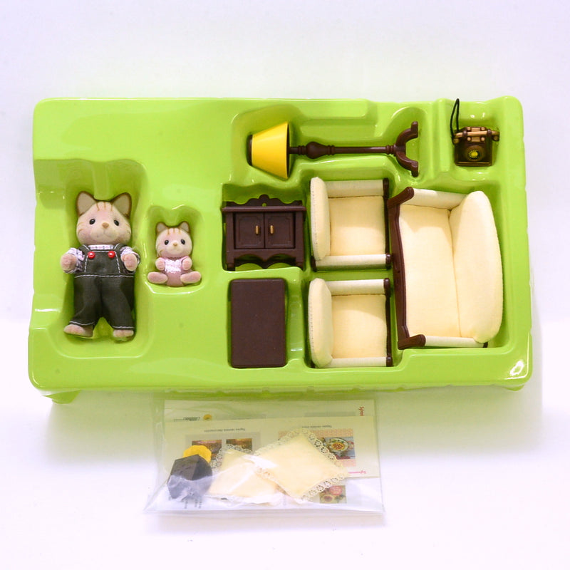 [Used] LIVING ROOM STRIPED CAT Epoch Japan Sylvanian Families