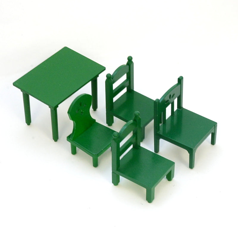[Used] GREEN TABLE CHAIR SET Epoch Japan Sylvanian Families