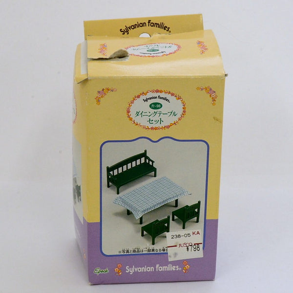 [Used] GREEN DINING TABLE SET KA-98 Epoch Japan Sylvanian Families