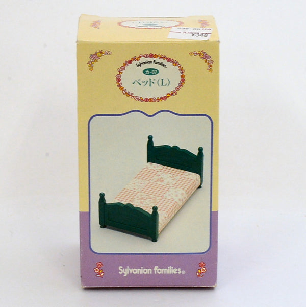 [Used] GREEN BED (L) POLKA DOTS WHITE KA-07 Japan Sylvanian Families