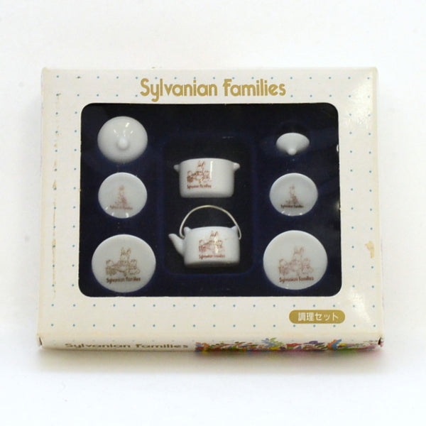 [Used] Retired CERAMIC KITCHENWARE SET Japan Sylvanian Families