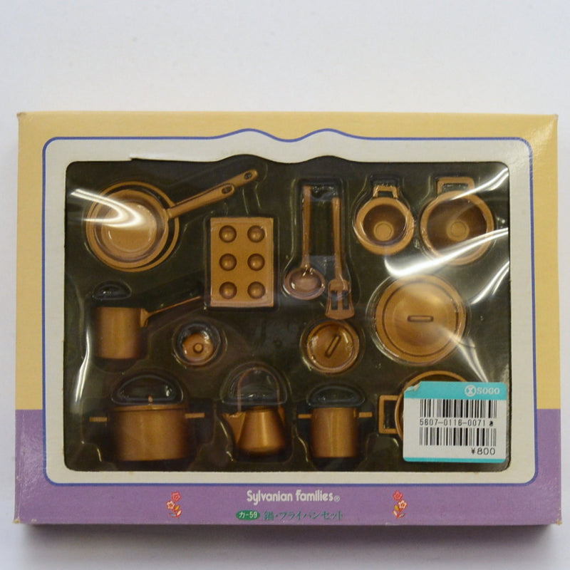 [Used] POT & FRYING PAN SET KA-59 Epoch Japan Sylvanian Families