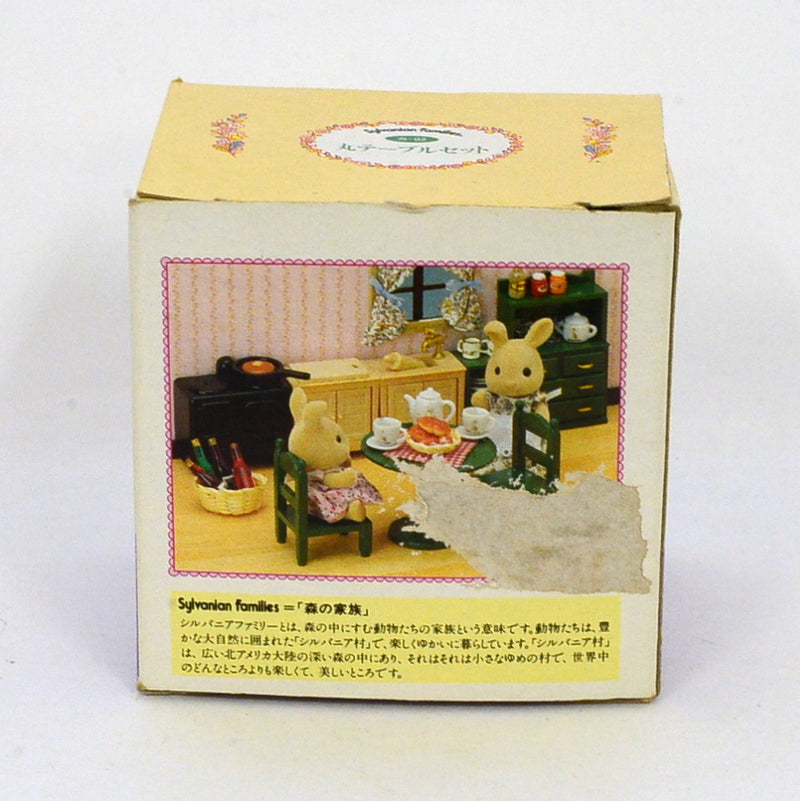 [Used] GREEN ROUND TABLE SET KA-02 Retired Epoch Japan Sylvanian Families