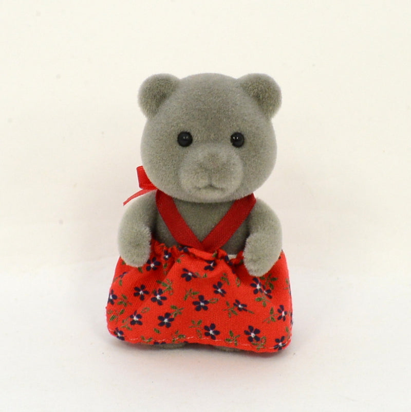 [Used] GRAY BEAR GIRL KU-16 Epoch Japan Sylvanian Families