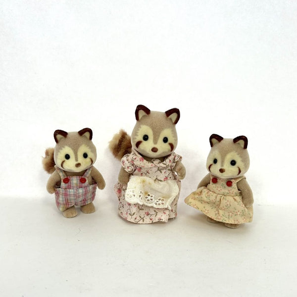 [Used] RACOON MOTHER GIRL BOY Epoch Japan Sylvanian Families