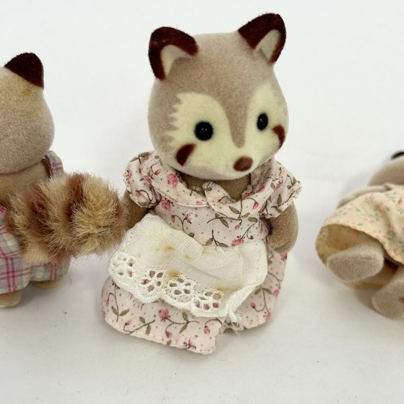 [Used] RACOON MOTHER GIRL BOY Epoch Japan Sylvanian Families