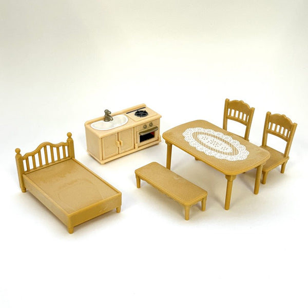 [Used] BROWN FURNITURE SET Epoch Japan Sylvanian Families