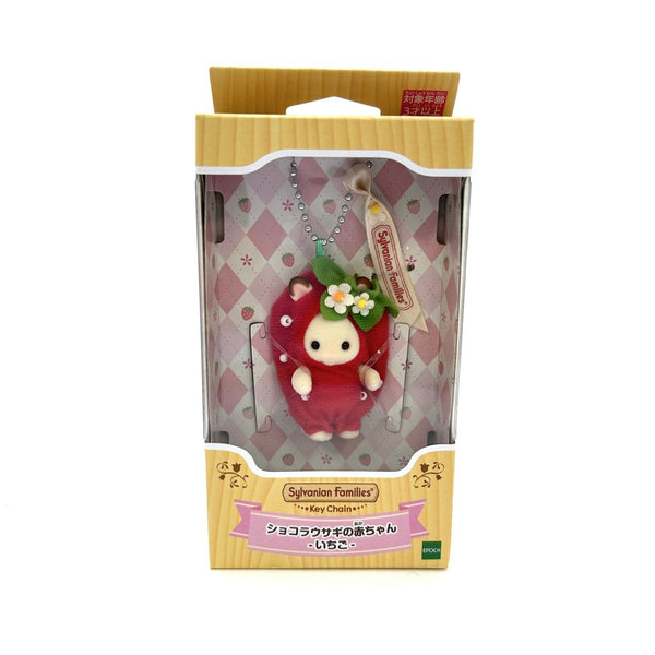 KEY CHAIN STRAWBERRY CHOCOLATE RABBIT BABY Epoch Japan Sylvanian Families