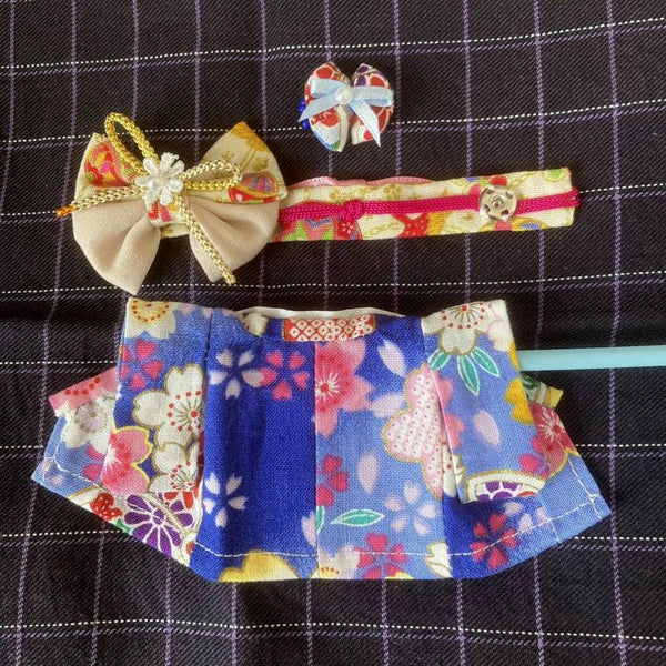 HANDMADE KIMONO FOR MOTHER BLUE FLORAL Japan handmade