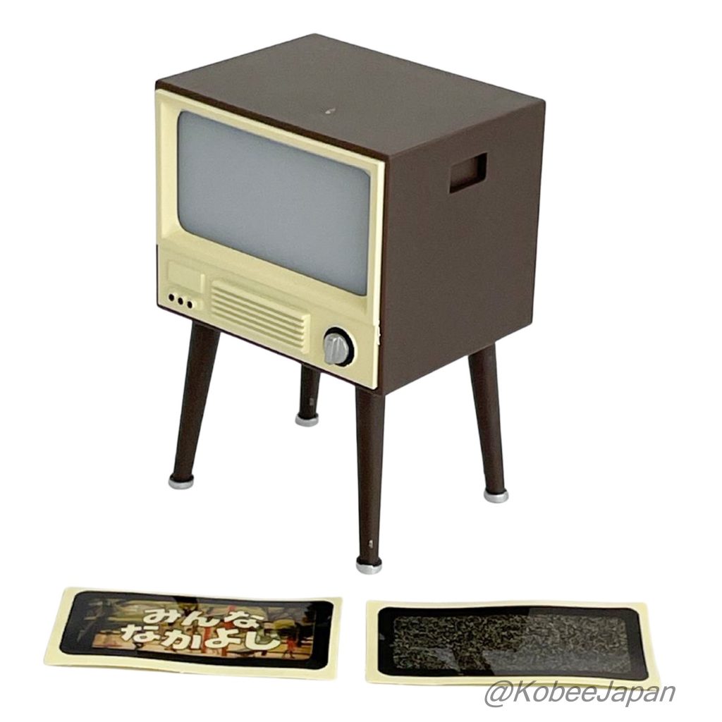 Capsule Toy Rétro TV Lumière Mascotte 3 Marron avec Lumière Jaune JDREAM