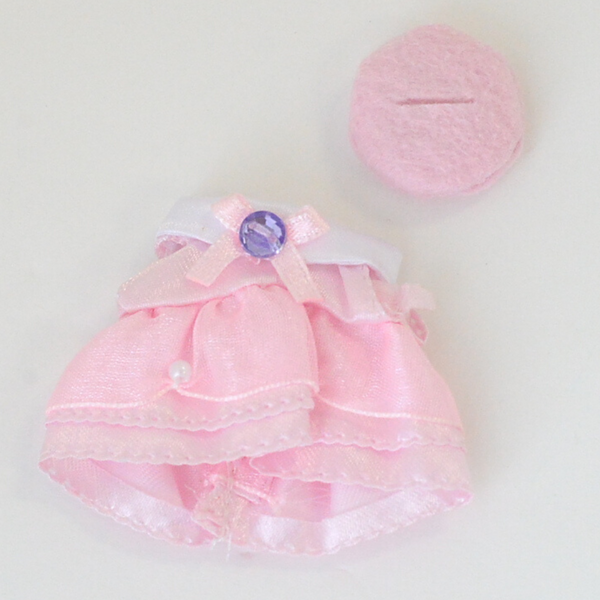 Vestido rosa de la niña con un beret Fan Club Japan Calico Critters