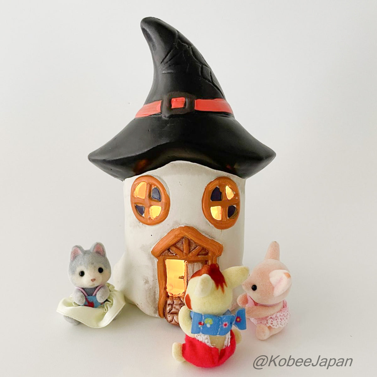 Light-Up Witchy Ghost House Natural Kitchen