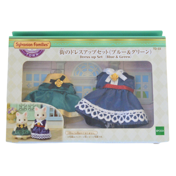 DRESS UP SET BLUE & GREEN TD-03 Town Series Sylvanian Families