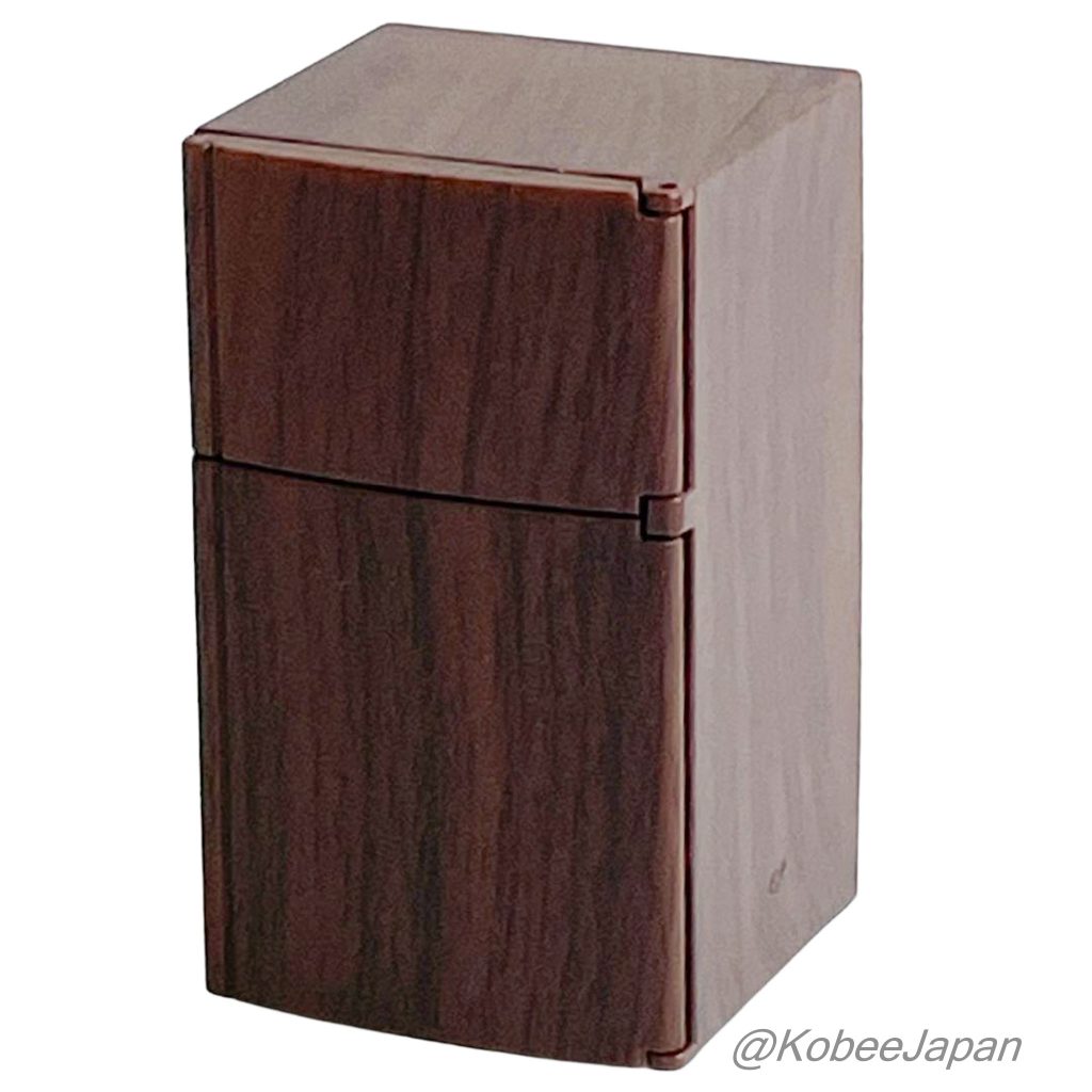 Capsule Toy Light-Up Miniature Refrigerator 2 Wood Grain 2 Cans Chuhai White Light JDREAM