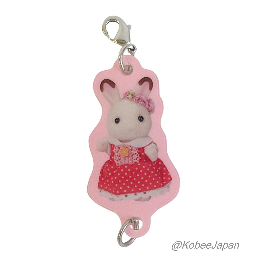 Porte-clés Double-face Breloques Acryliques Fille Lapin Chocolat Exposition 40e Anniversaire 2025 Sylvanian Families Calico Critters