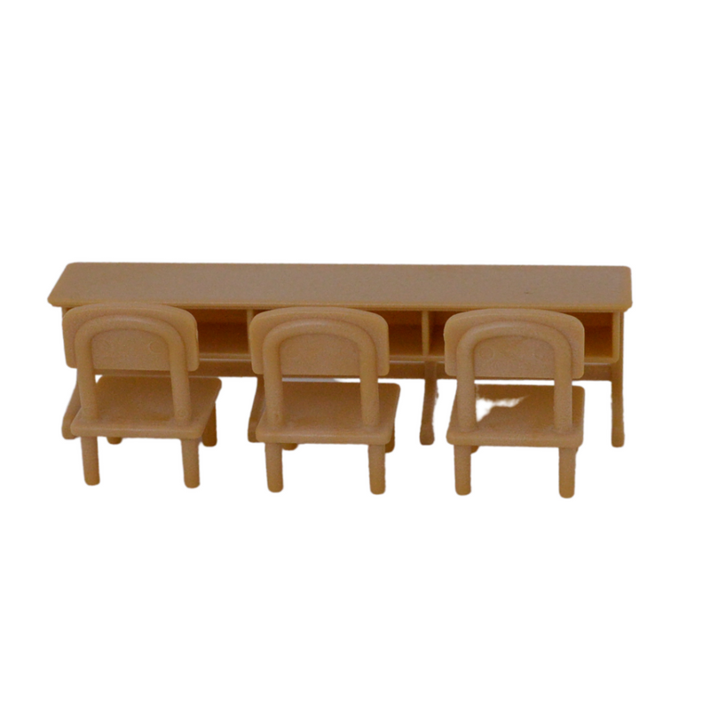 SCHOOL LONG DESK AND CHAIRS Fan Club Epoch Sylvanian Families