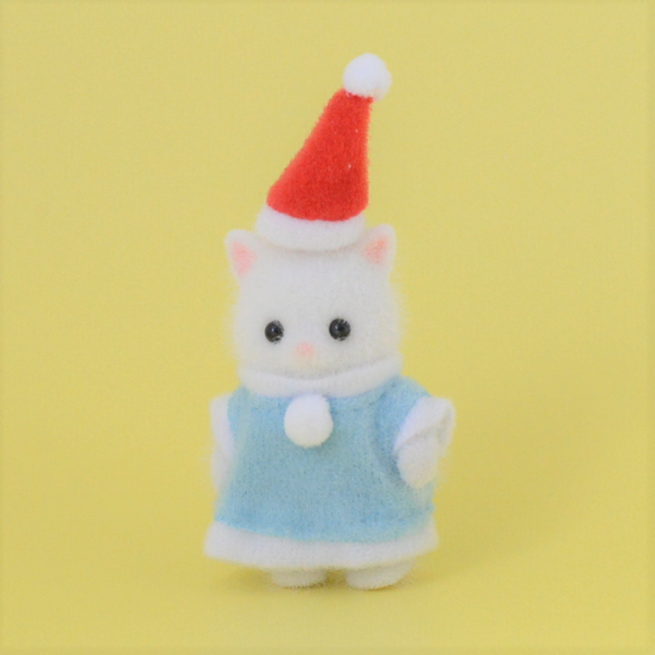 PERSIAN CAT BABY CHRISTMAS DRESS Blue Sylvanian Families