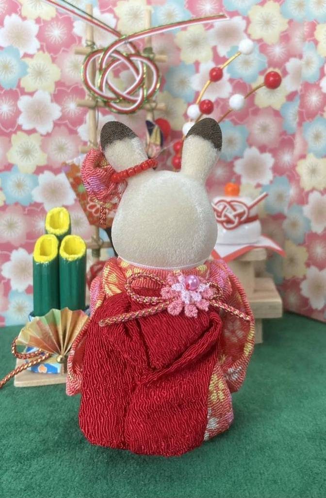 HANDMADE KIMONO FOR MOTHER CREPE RED/PINK Japan handmade