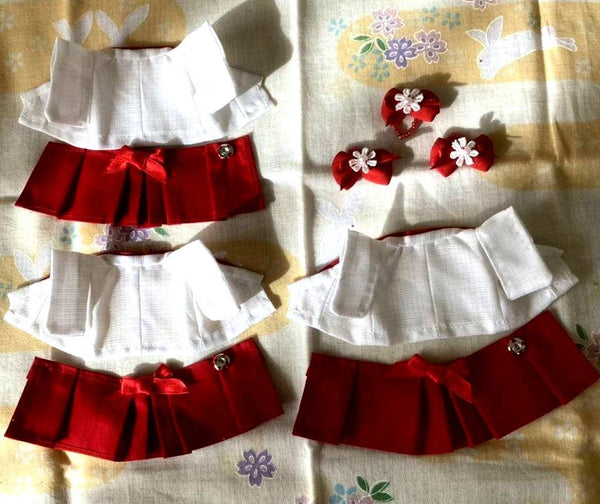 HANDMADE KIMONO HAKAMA FOR MOTHER �~3 RED/WHITE Japan handmade