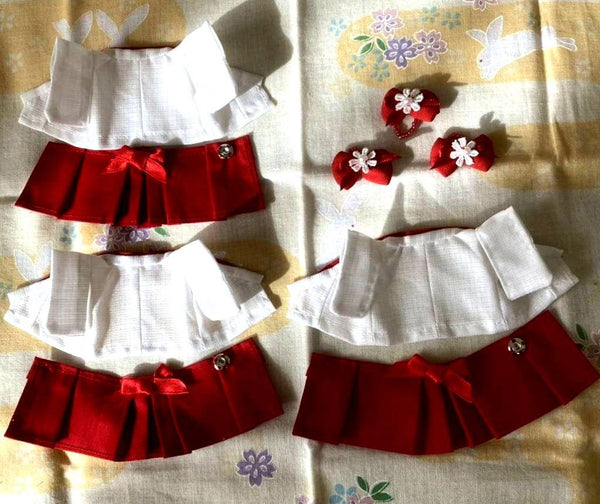 HANDMADE KIMONO HAKAMA FOR MOTHER �E½~3 RED/WHITE Japan handmade