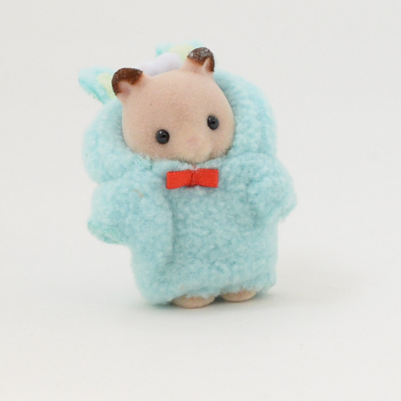 Bébé de hamster 35e anniversaire en costume de lapin bleu clair