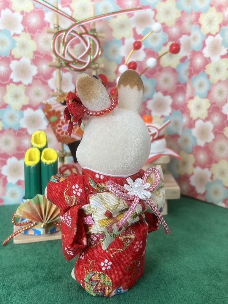 HANDMADE KIMONO FOR MOTHER RED/WHITE Japan handmade