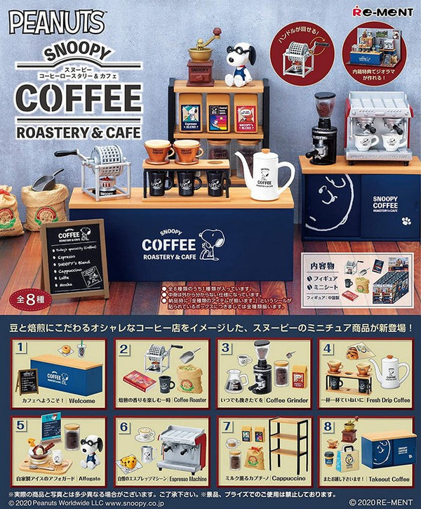 Re-ment PEANUT SNOOPY COFFEE ROASTERY AND CAFE Complete Set Japan Re-ment