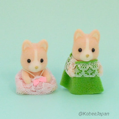 PINK MARRON DOG BABY TWINS Japan Fan Club  Sylvanian Families